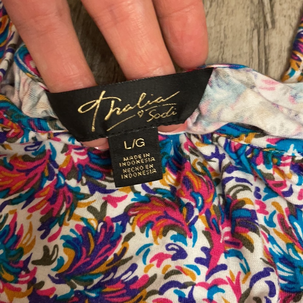 Thalia Sodi womens shirt top sexy cold shoulder size large oversized